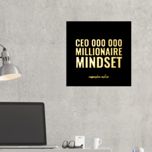 CEO Millionaire Mindset Motivierend Zitatfokus Pr Foliendrucke