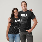 Ceo Nutrition Facts Sarcastic Graphic Humor T-Shirt (Unisex)