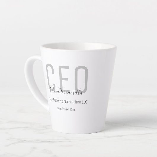 CEO von Grey Black Name Milchtasse (Linke Ecke)