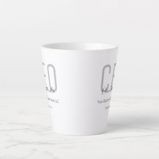 CEO von Grey Black Name Milchtasse (Vorderseite)