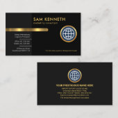 CEO von Grey Black Retro Layers Visitenkarte (Vorne/Hinten)