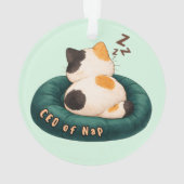 "CEO von Nap" Katze schläft auf dem Sofa Ornament (Rückseite)