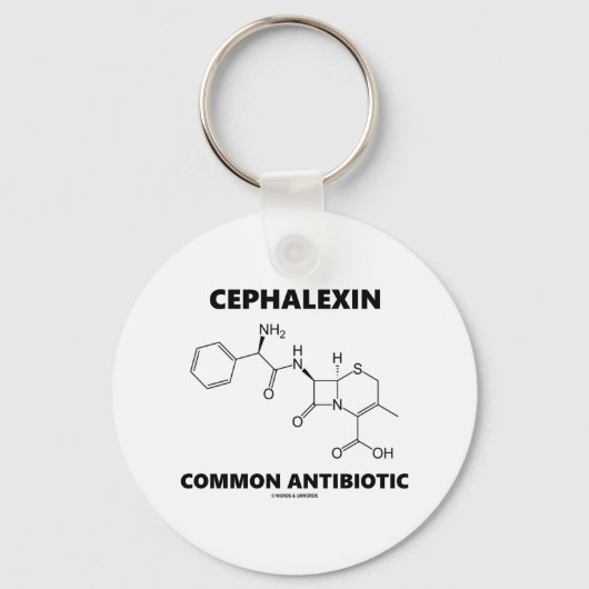Cephalexin Common Antibiotic (Chemical Molecule) Schlüsselanhänger (Vorderseite)