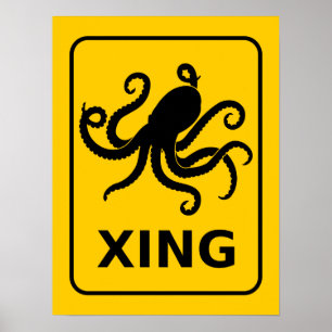 Cephalopod Crossing Poster