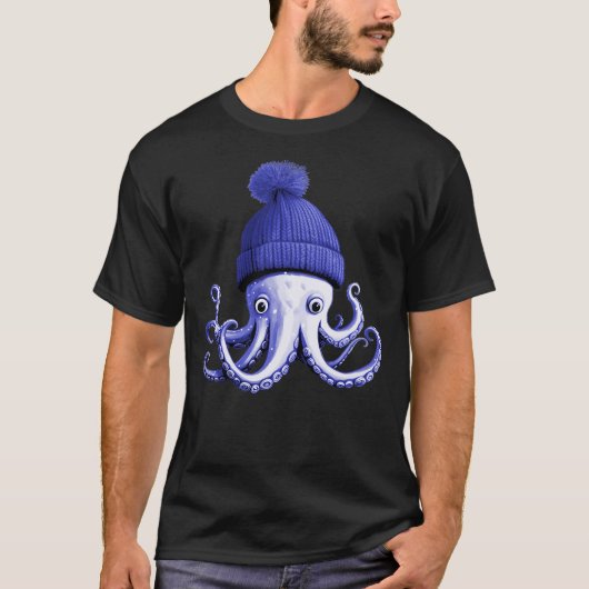 Cephalopod Octopus Lover Chilling Purple Cap Novel T-Shirt (Vorderseite)