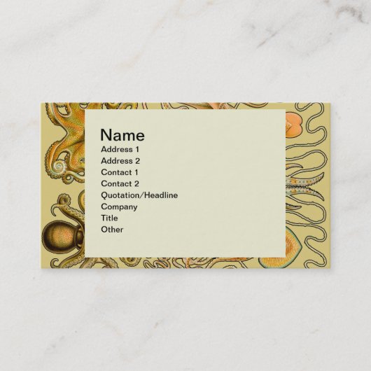 Cephalopod Octopus Tintenfisch Meeresnatur Visitenkarte (Vorderseite)