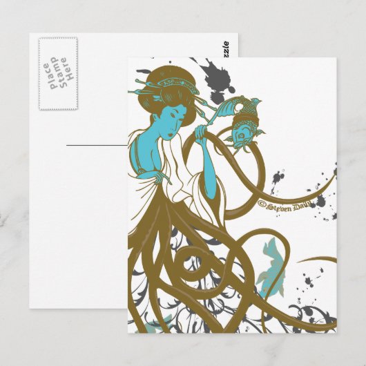 Cephalopod Sushi Postkarte (Vorne/Hinten)