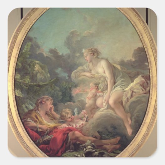 Cephalus und Aurora, 1764 (Öl auf Leinwand) Quadratischer Aufkleber (Vorderseite)