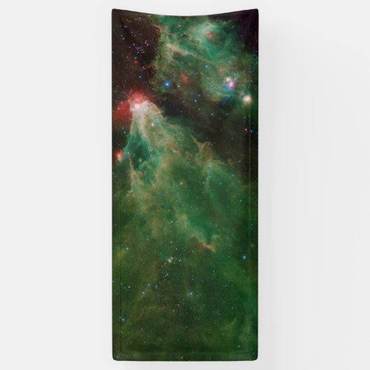 Cepheus B und C Grüner Nebel Banner (Vertikal)