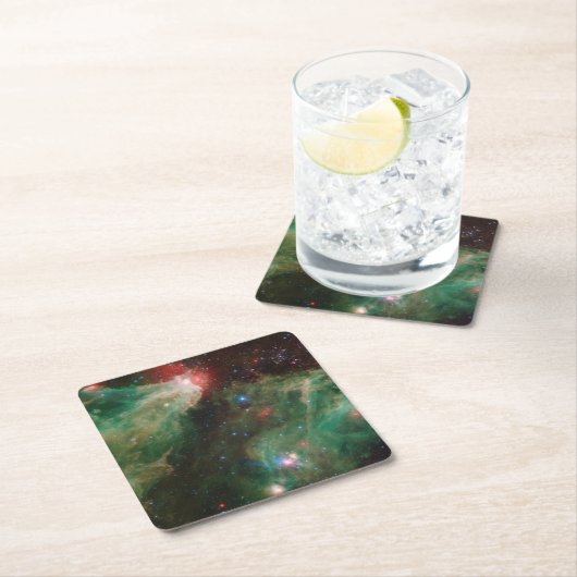 Cepheus B und C Grüner Nebel Rechteckiger Pappuntersetzer (Vor Ort)