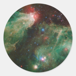 Cepheus B und C Grüner Nebel Runder Aufkleber