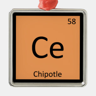 Cer - Chipotle Pfeffer-Chemie-Periodensystem Ornament Aus Metall