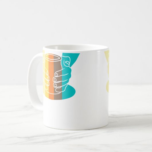 Ceramic Artist Vintage Style Pottery Kaffeetasse (Vorderseite Links)