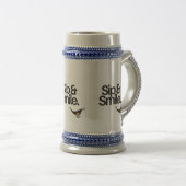 Ceramic Beer Stein – Sip & Smile Motivational Mug Bierglas (VorderseiteRechts)