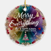 Ceramic Circle Ornament – Modern Rainbow Christmas (Hinten)