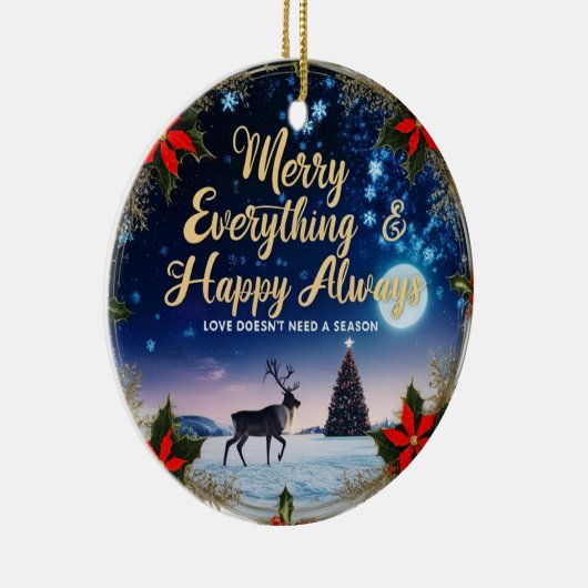 Ceramic Circle Ornament – Starry Night Holiday (Rechts)