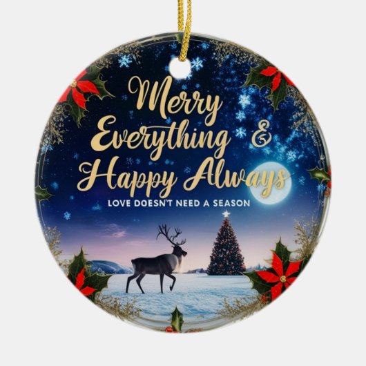 Ceramic Circle Ornament – Starry Night Holiday (Vorne)