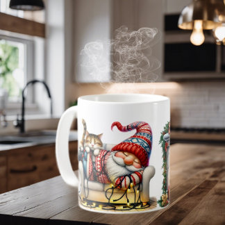 Ceramic Coffee Mug Sleeping Santa Gnome Kaffeetasse