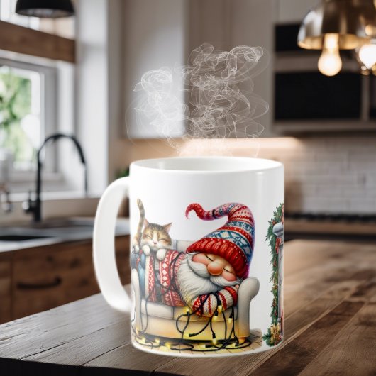 Ceramic Coffee Mug Sleeping Santa Gnome Kaffeetasse