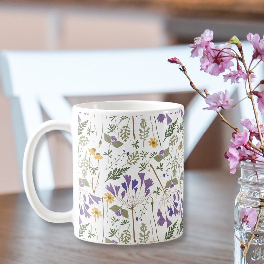 Ceramic Coffee Mug with Wraparound Flower Print Kaffeetasse