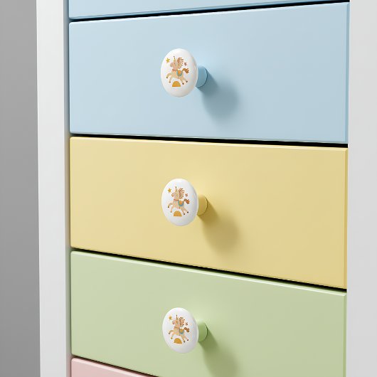 Ceramic Drawer Pull - Performing Circus Pony Keramikknauf