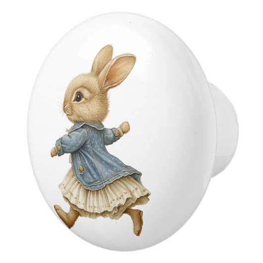 Ceramic Drawer Pull - Running Free no Background Keramikknauf (Rechts)