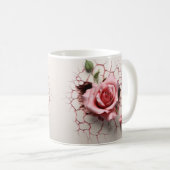 Ceramic Flower Mug Rose Kaffeetasse (VorderseiteRechts)