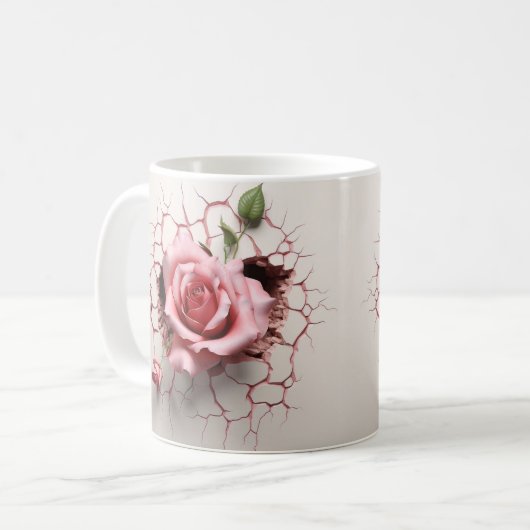 Ceramic Flower Mug Rose Kaffeetasse (Vorderseite Links)