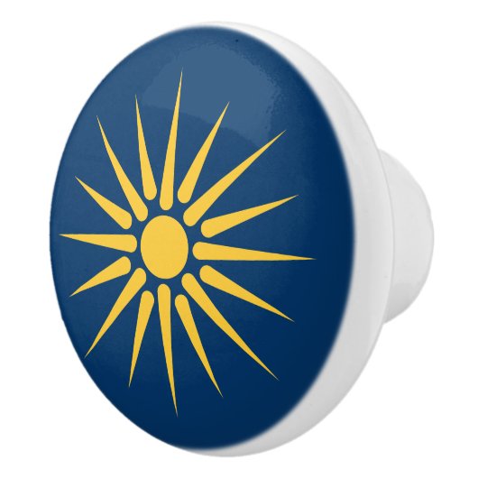Ceramic knob pull with flag of Macedonia, Greece Keramikknauf (Rechts)
