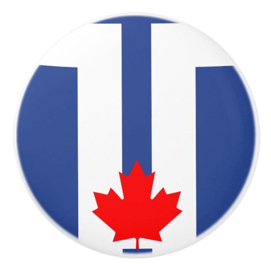 Ceramic knob pull with flag of Toronto, Canada Keramikknauf (Vorderseite)