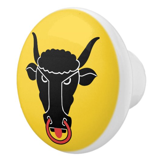 Ceramic knob pull with flag of Uri, Switzerland Keramikknauf (Rechts)