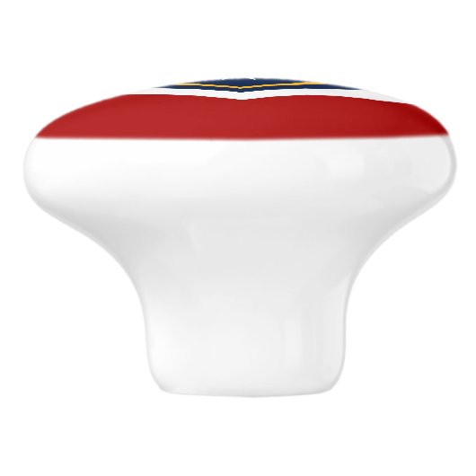 Ceramic knob pull with new flag of Utah, USA Keramikknauf (Seitenansicht)