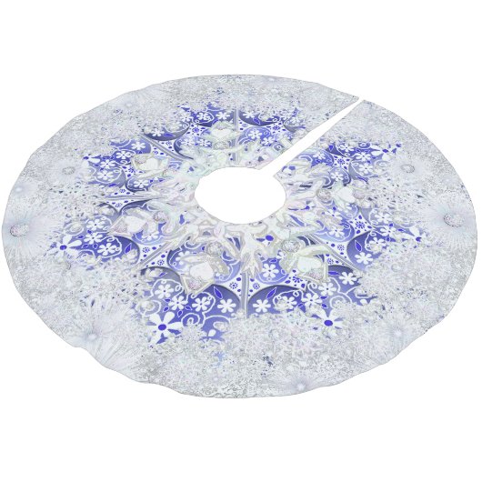 Ceramic Lace Blue of Greece & snowflake Polyester Weihnachtsbaumdecke (Schrägansicht)
