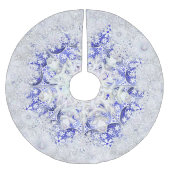 Ceramic Lace Blue of Greece & snowflake Polyester Weihnachtsbaumdecke (Vorderseite)