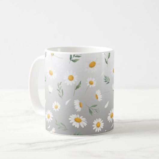 Ceramic mug, Daisy coffee mug, tea cup Kaffeetasse (Vorderseite Links)
