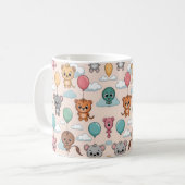 Ceramic mug with a cute pattern of cartoon animals kaffeetasse (Vorderseite Links)