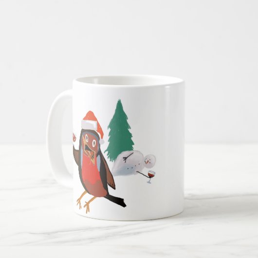 Ceramic mug with Christmas Cheer Robin design Kaffeetasse (Vorderseite Links)