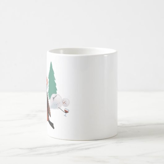 Ceramic mug with Christmas Cheer Robin design Kaffeetasse (Mittel)