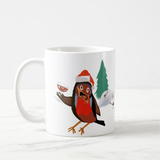 Ceramic mug with Christmas Cheer Robin design Kaffeetasse (Links)