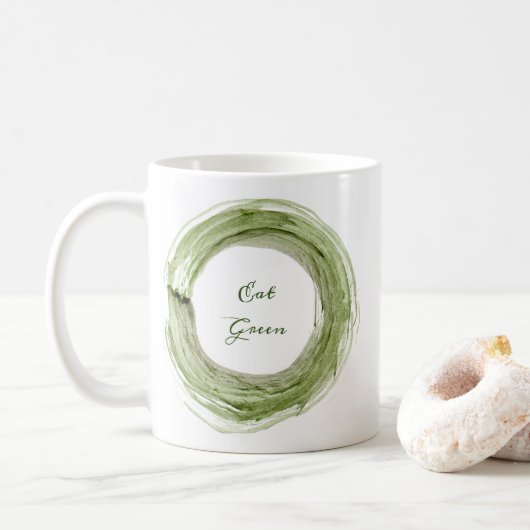 Ceramic mug with Eat Green design Kaffeetasse (Mit Donut)