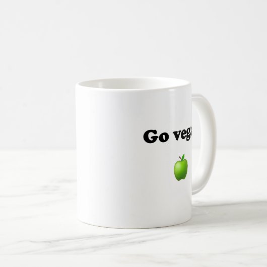 Ceramic mug with Go Vegan design Kaffeetasse (VorderseiteRechts)