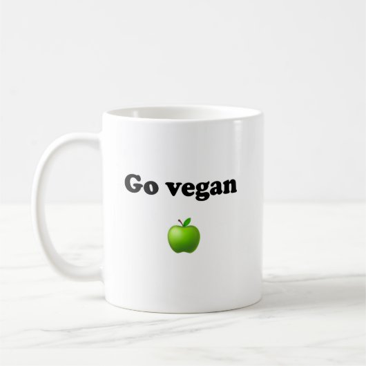 Ceramic mug with Go Vegan design Kaffeetasse (Links)