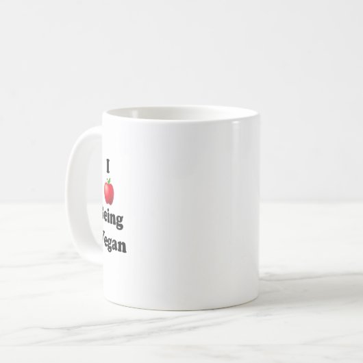 Ceramic mug with I Love Being Vegan design Kaffeetasse (Vorderseite Links)