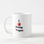 Ceramic mug with I Love Being Vegan design Kaffeetasse (Links)