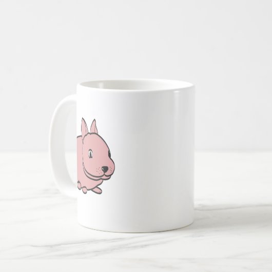 Ceramic mug with pink rabbit design kaffeetasse (Vorderseite Links)