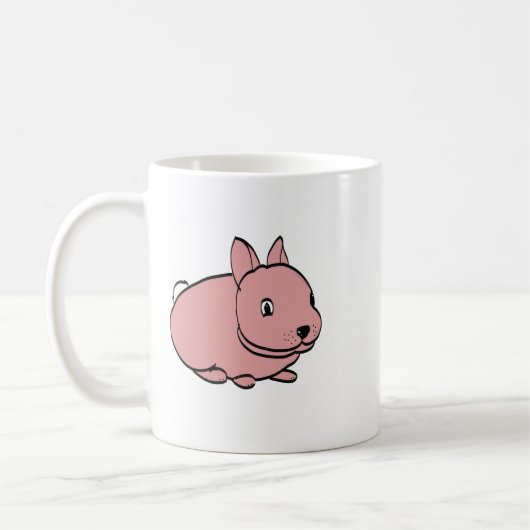 Ceramic mug with pink rabbit design kaffeetasse (Links)