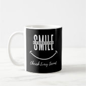 Ceramic mug with positive quote "Smile everytime" Kaffeetasse (Links)