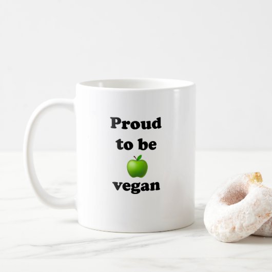 Ceramic mug with "Proud to be vegan" motif Kaffeetasse (Mit Donut)