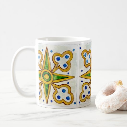 Ceramic mug with traditional Sicilian tile design Kaffeetasse (Mit Donut)