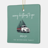 Ceramic Ornament | Christmas Tree Delivery Truck (Links)